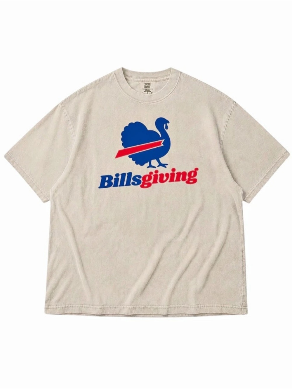 Comfort Colors Ivory Billsgiving Turkey Football T-Shirt Graphic Tee